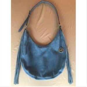 Michael Kors Rhea Blue Suede Large Slouchy Shoulder Bag - Used like new!
